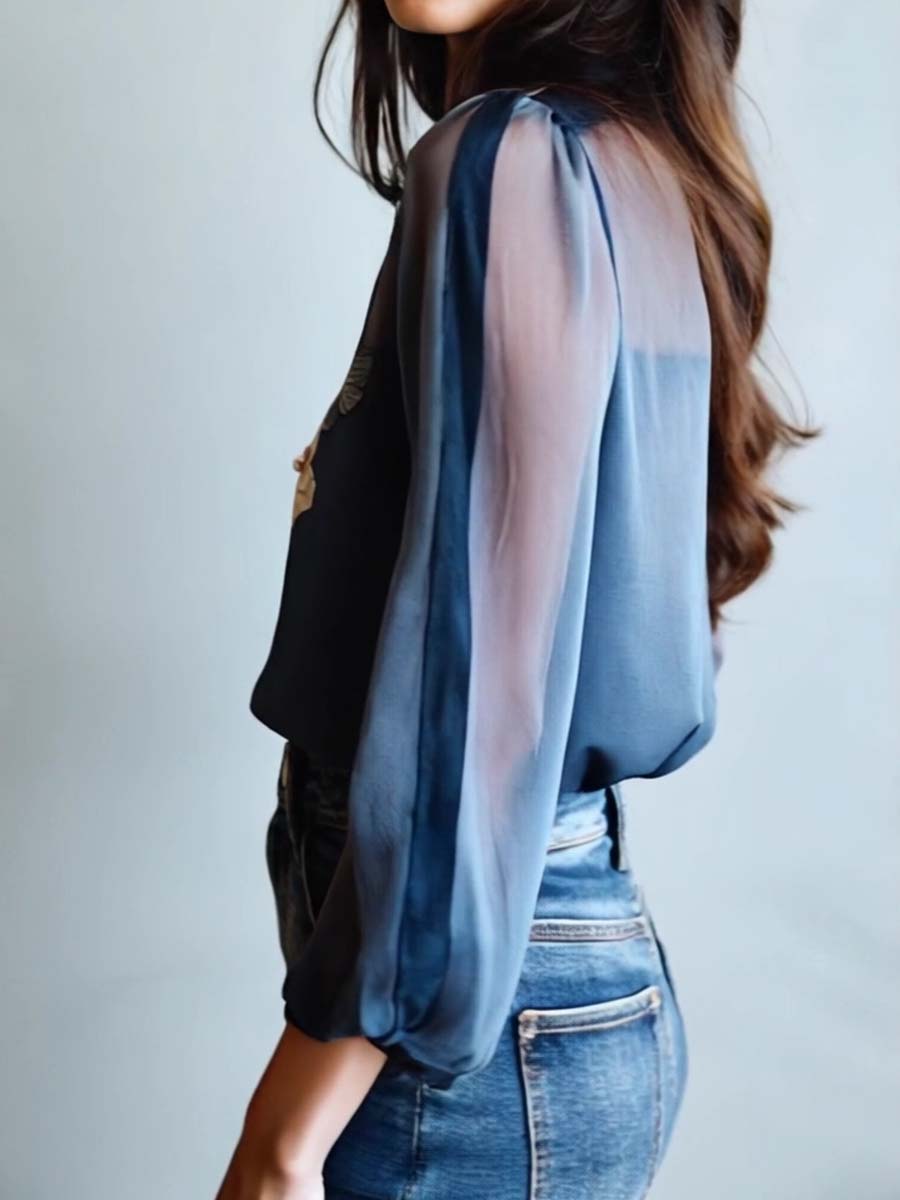 Women's Floral Boho Blouse with Relaxed Flowy Fit - photo 9