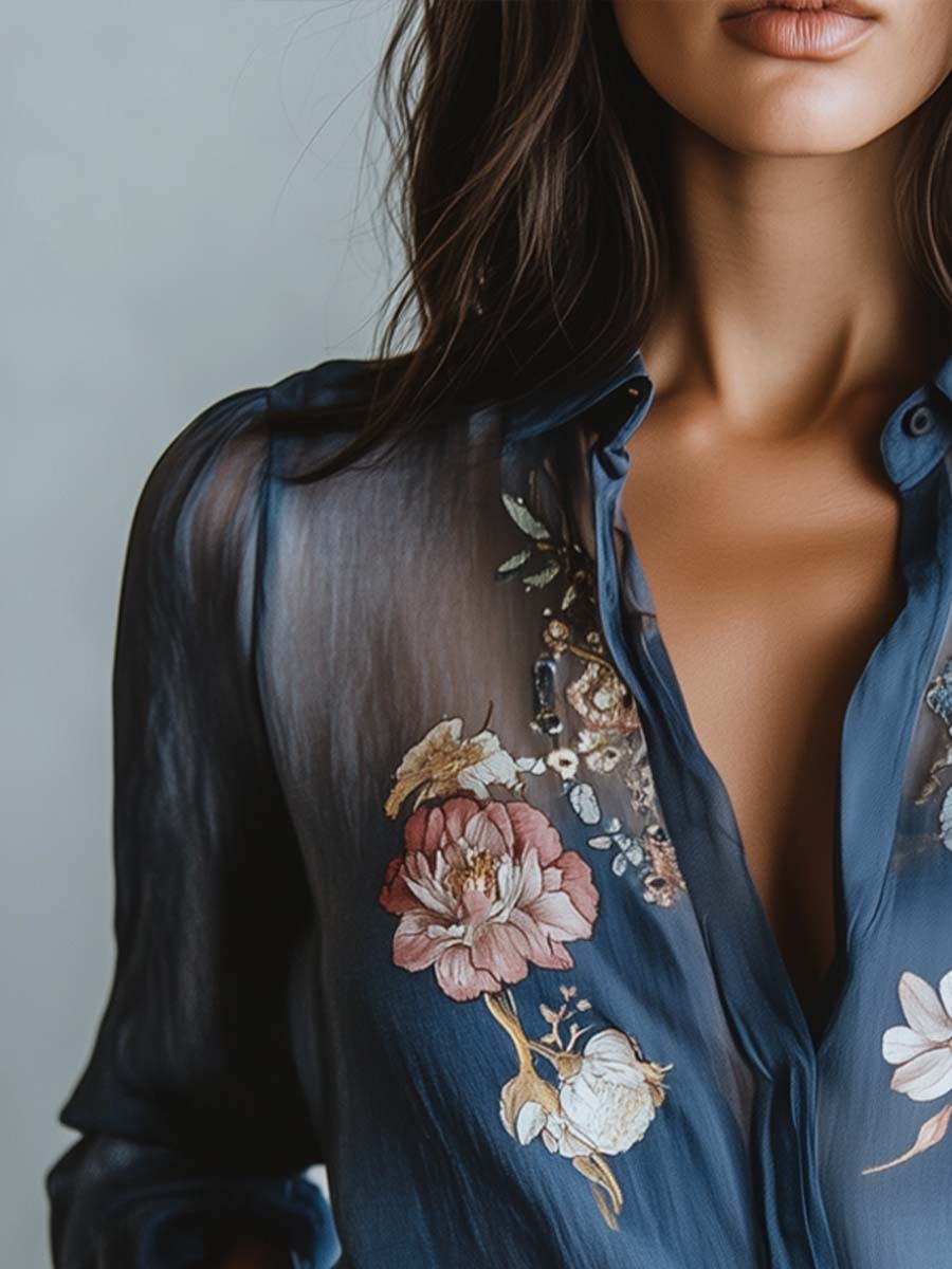 Women's Floral Boho Blouse with Relaxed Flowy Fit - photo 4