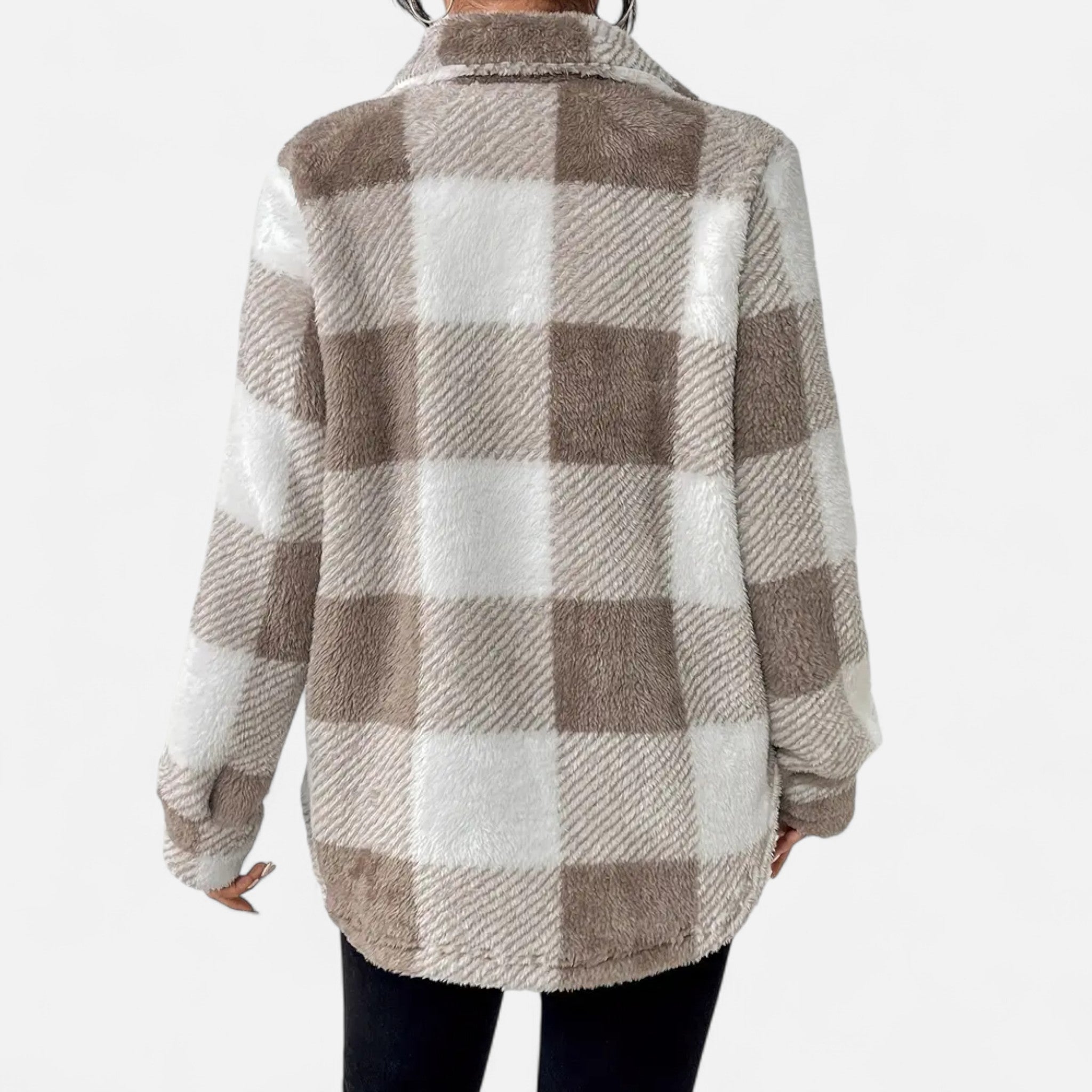 Women's Plaid Oversized Shacket with Button Front