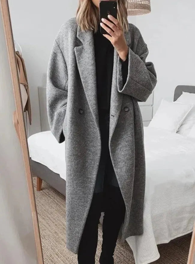 Eva - Women's Relaxed Fit Long Minimalist Coat - photo 1
