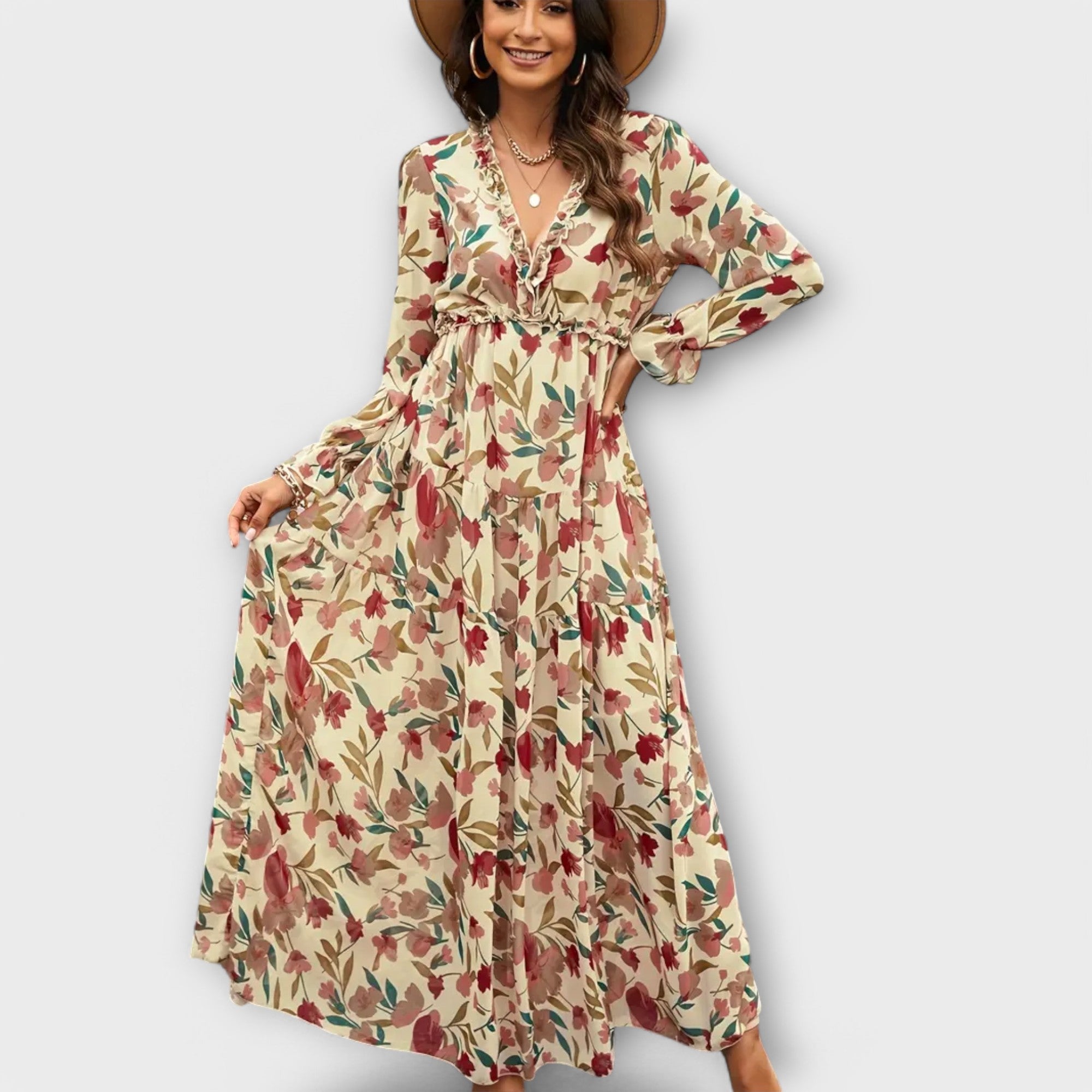 Wilma™ pentru femei | Rochie maxi cu decolteu în V floral