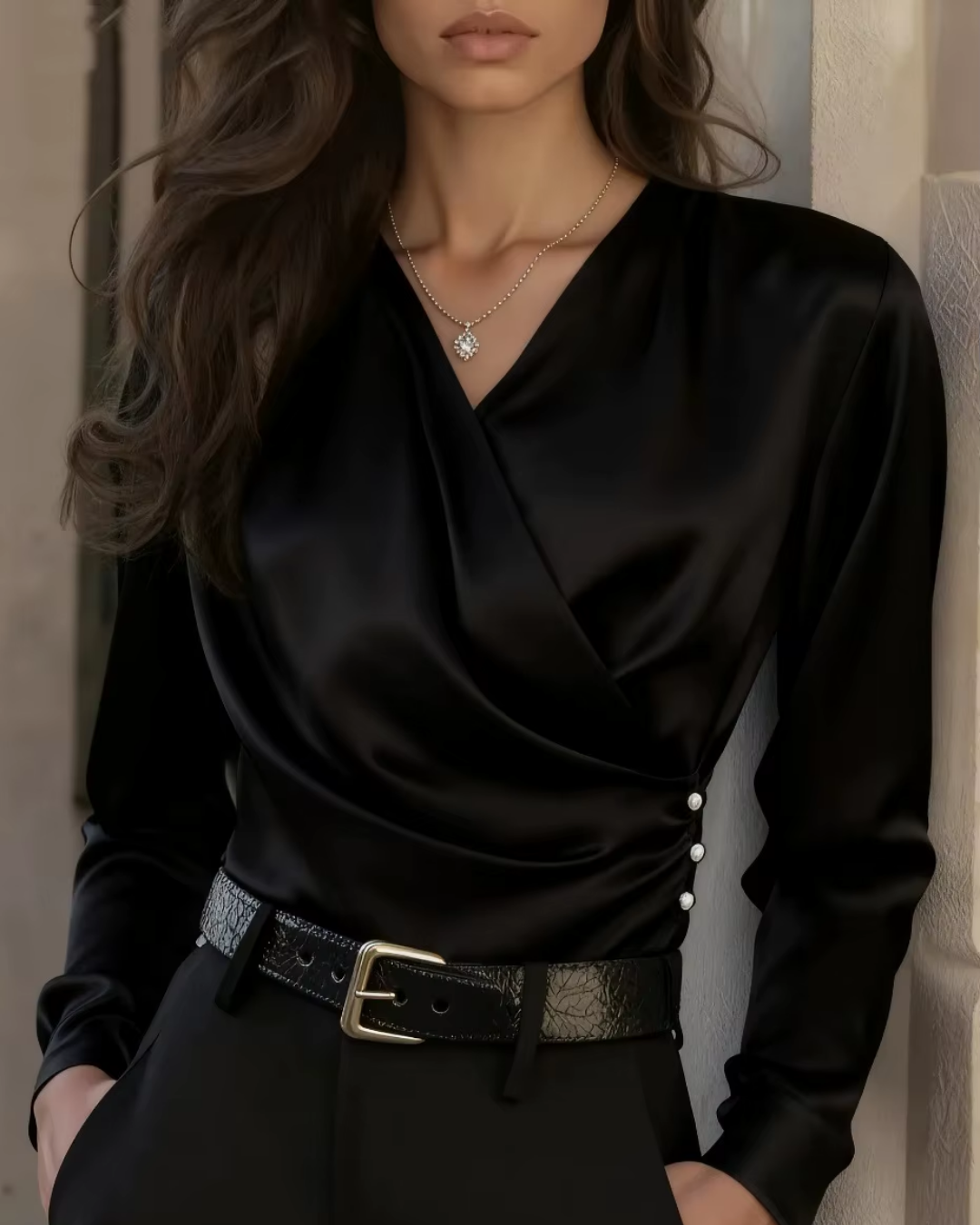 Olivia - Women's elegant wrap blouse for office and leisure - photo 1