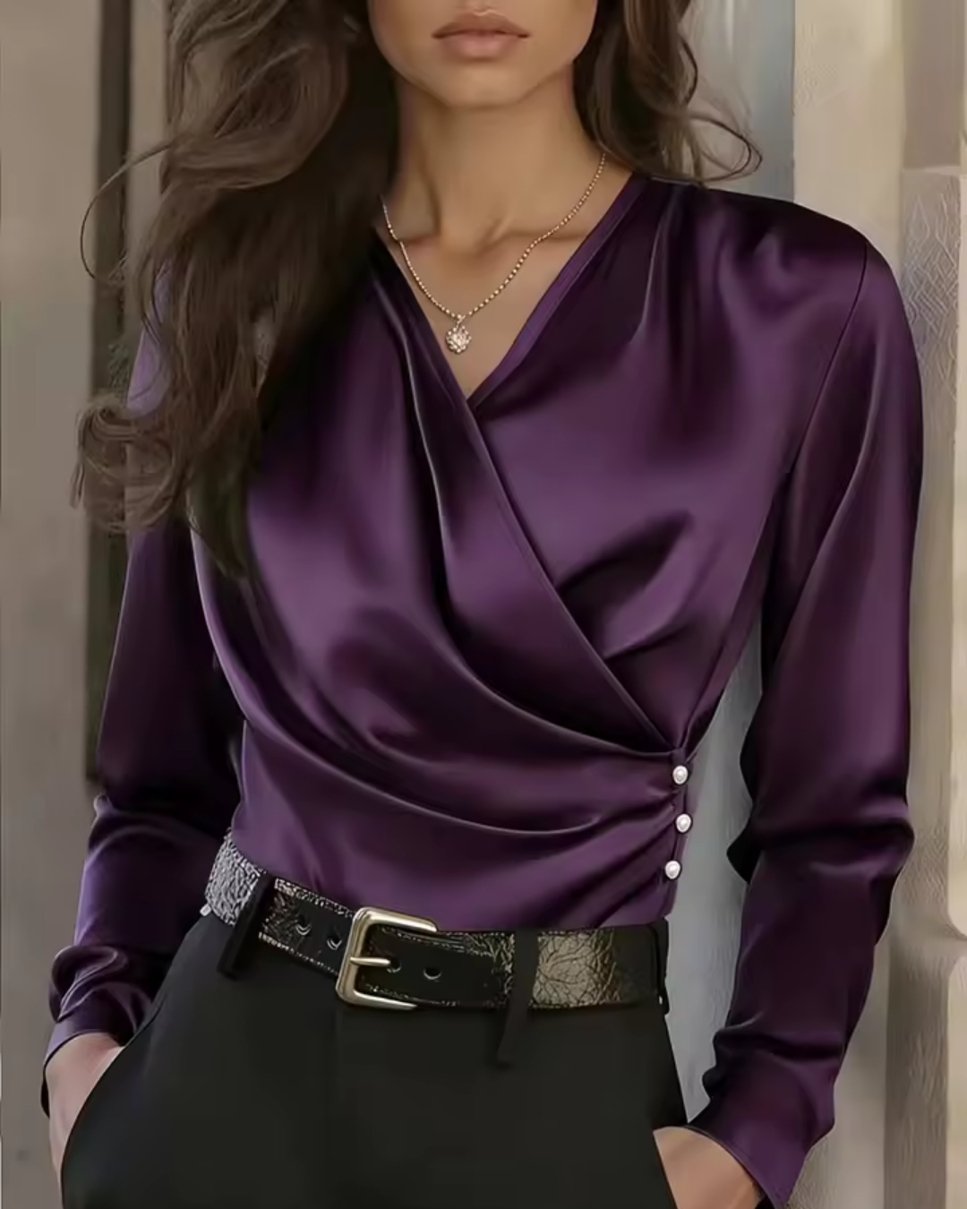 Olivia - Women's elegant wrap blouse for office and leisure - photo 10