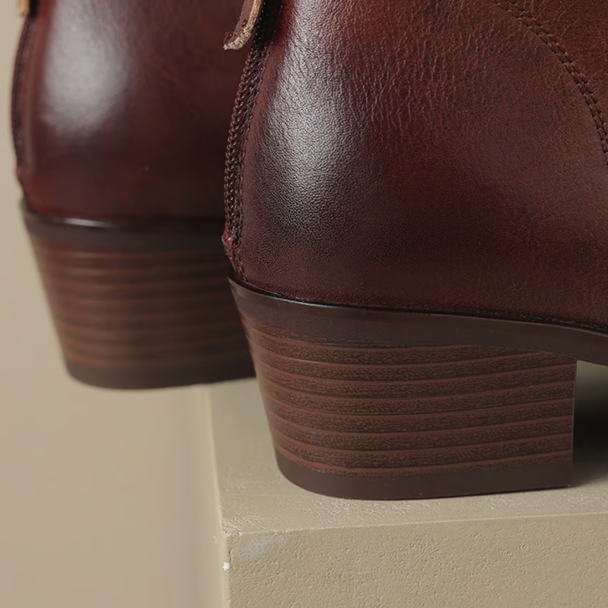 Women's Pointed Ankle Boots with Low Block Heel
