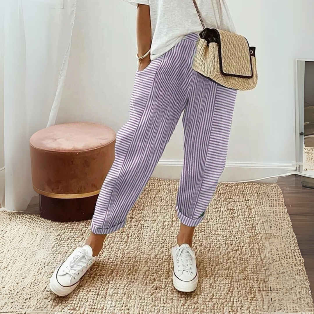 Lore - Pantaloni comfort elasticizzati in vita da donna