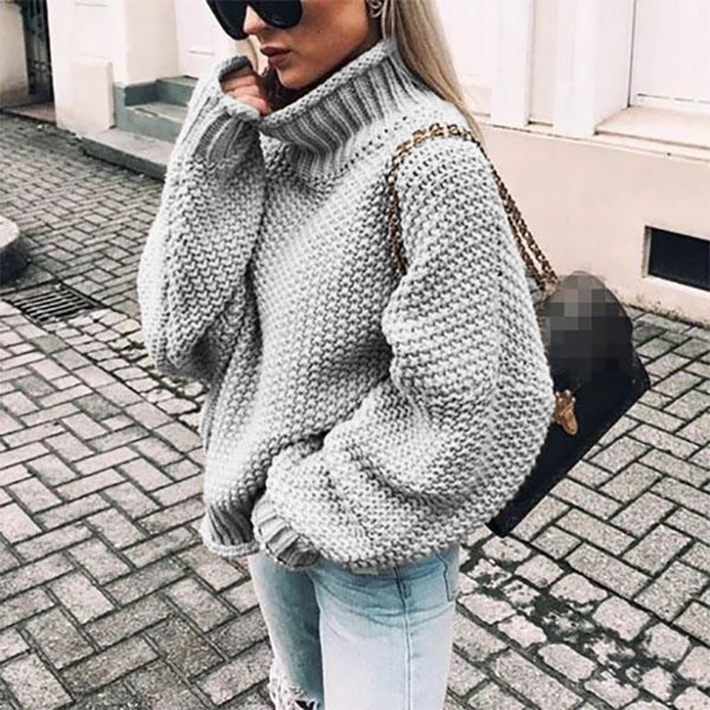 Bella - Maglione dolcevita a maglia grossa da donna