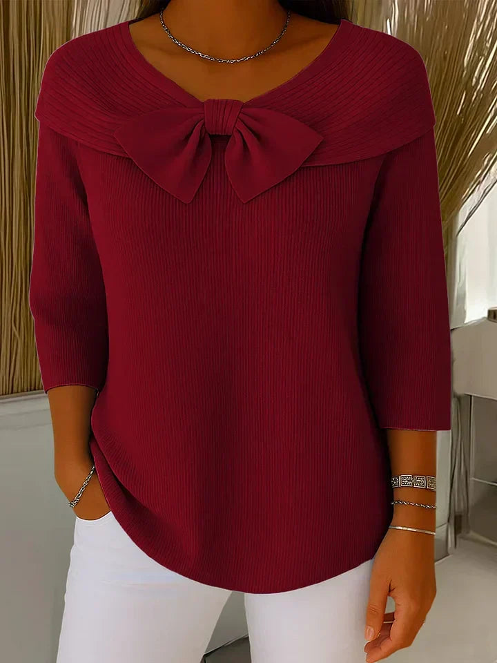 Benedetta - Women's Knitted Jumper with Round Neck