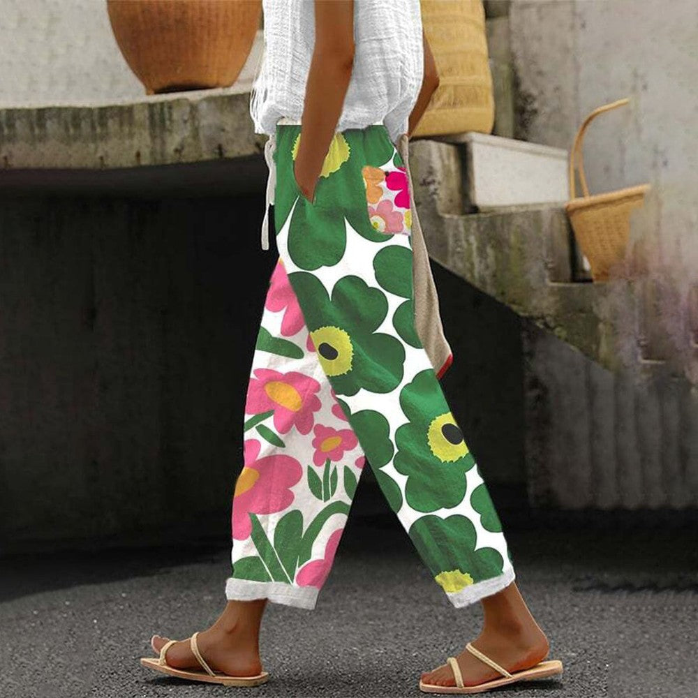 Halle - Pantaloni confortabili cu imprimeu floral