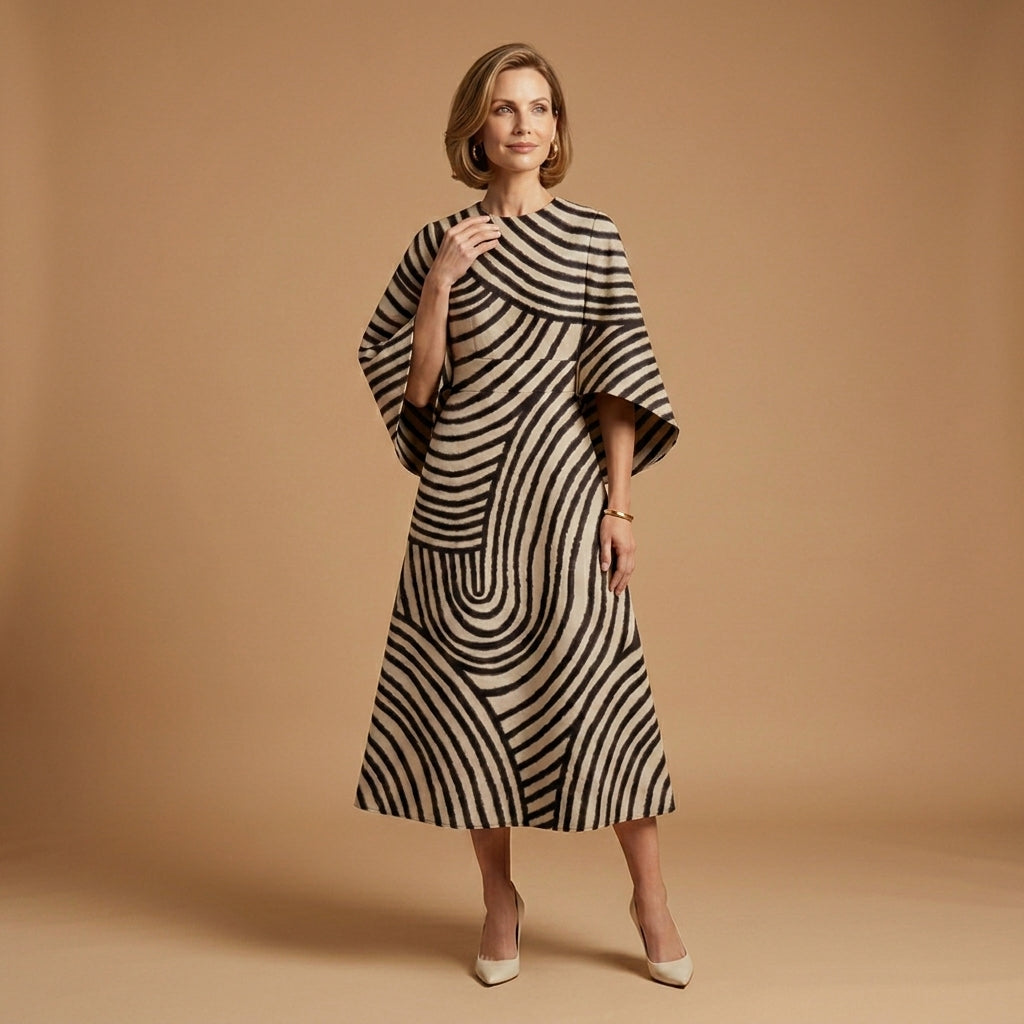Lourmarin - Women's Round Neck Tailored Midi Dress - photo 1