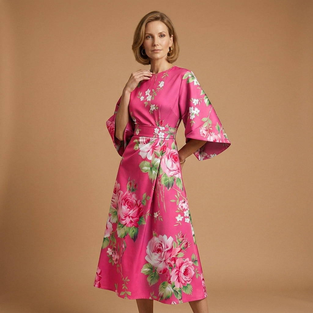 Lourmarin Round Neck Midi Dress