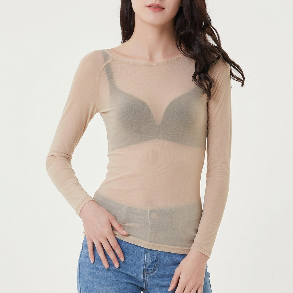 Taormina - Women's Sheer Mesh Long Sleeve Top - photo 4