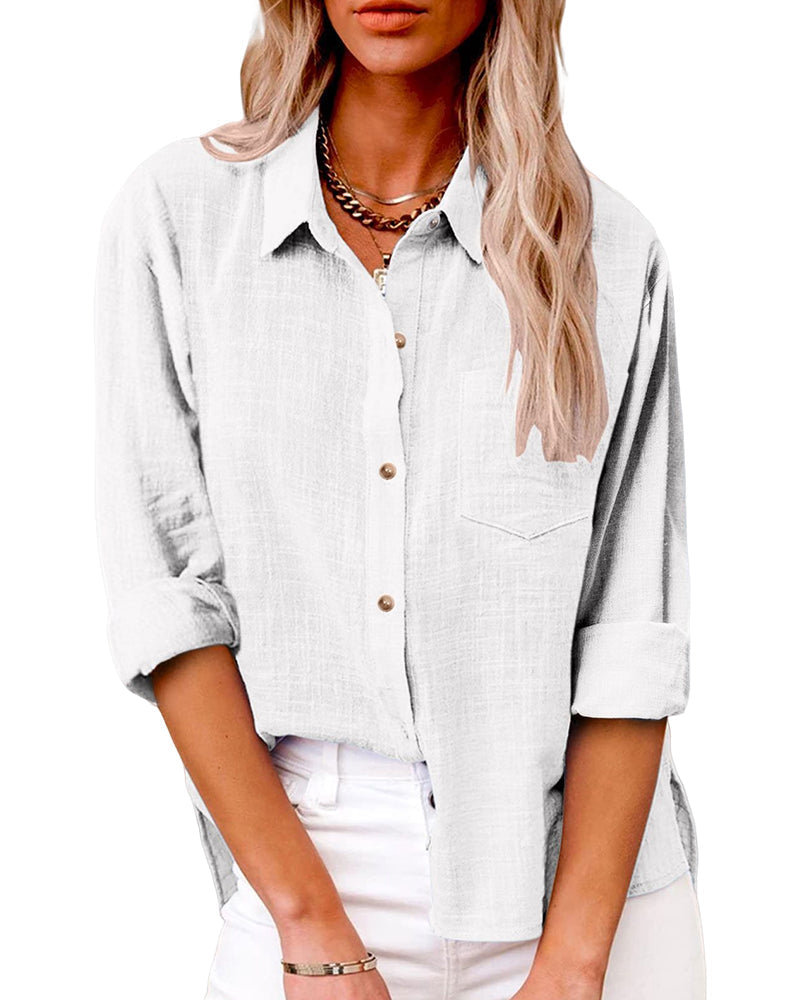 Women's Oversized Shirt with Chest Pocket