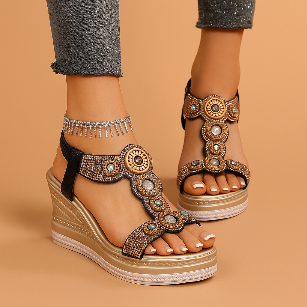Marbella Gem Wedge Sandals