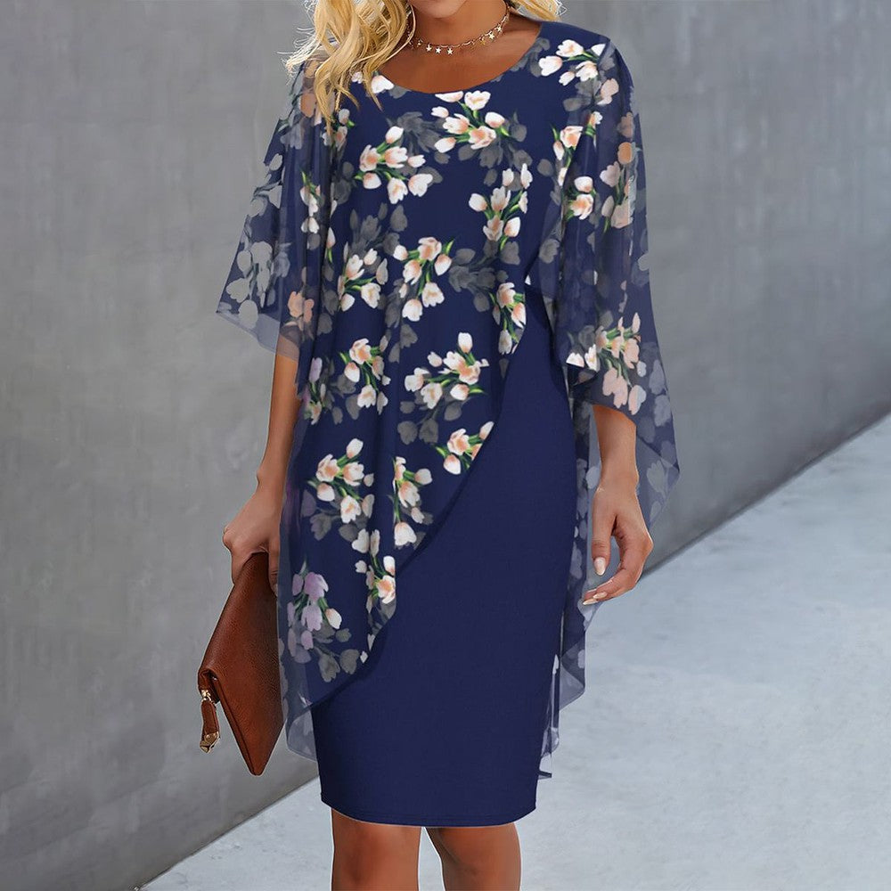 Daniela - Women's Dress with Overlay Panel