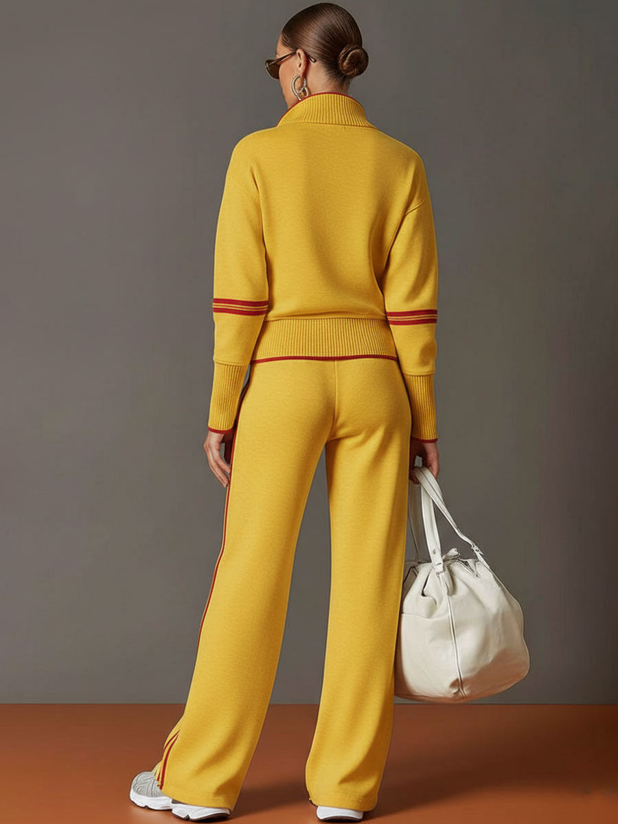 Women's Half-Zip Sweatshirt & Wide-Leg Trouser Co-Ord Set - photo 11