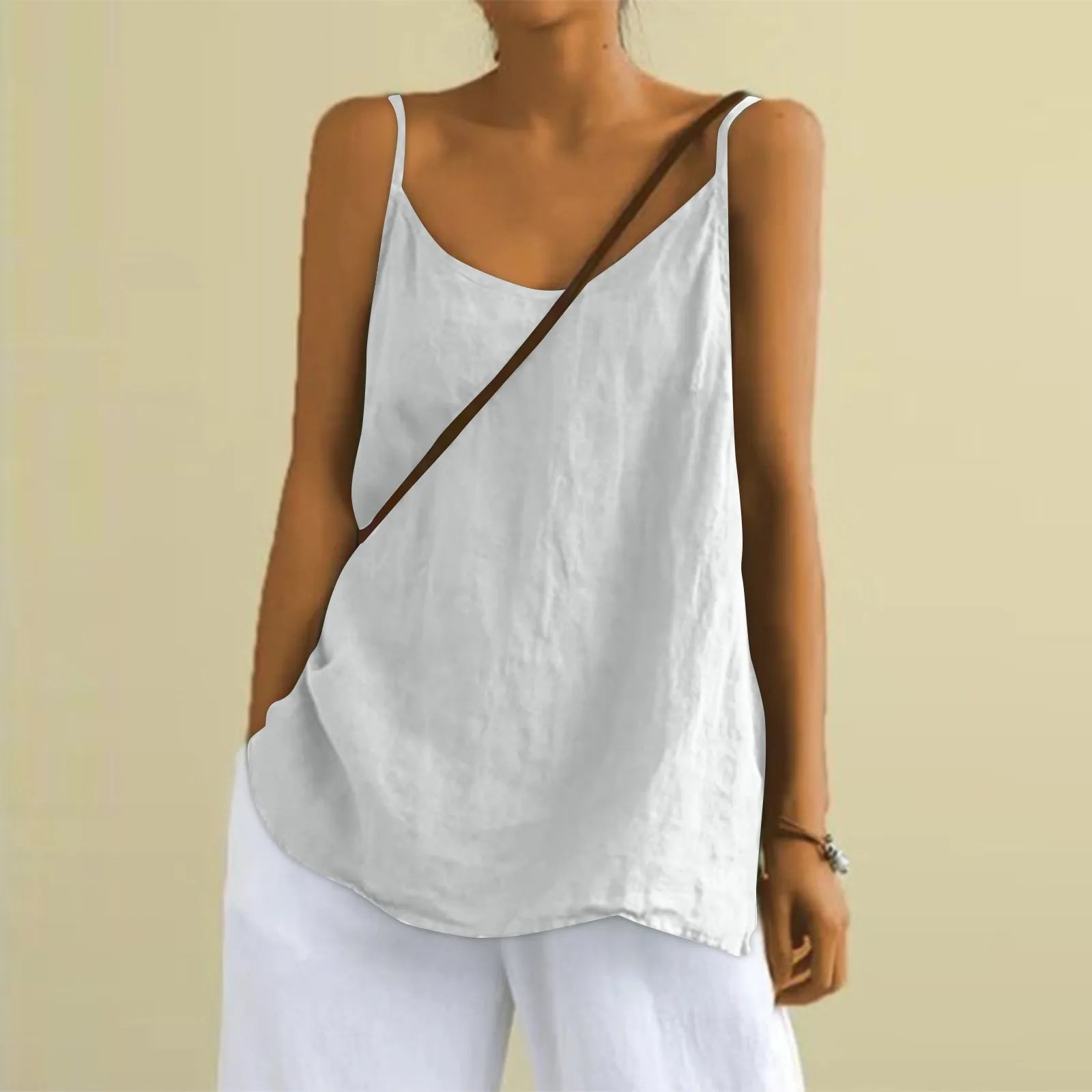 Women's Lightweight Linen V-Neck Summer Top