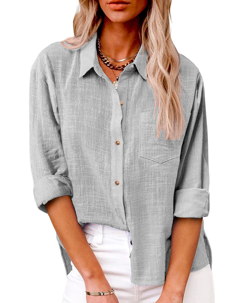 Women's Oversized Shirt with Chest Pocket