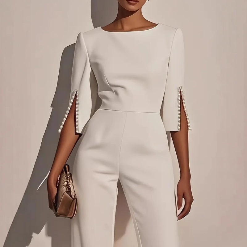 Wide Leg Pearl Detail Jumpsuit for Women - photo 1