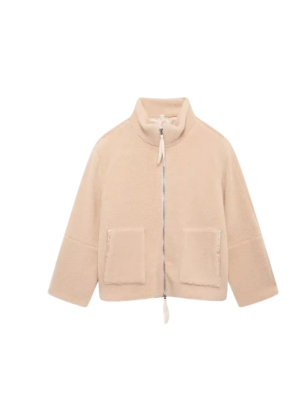 Daphne - Giacca in pile Sherpa oversize da donna ultra morbida ed elegante per la stagione fredda