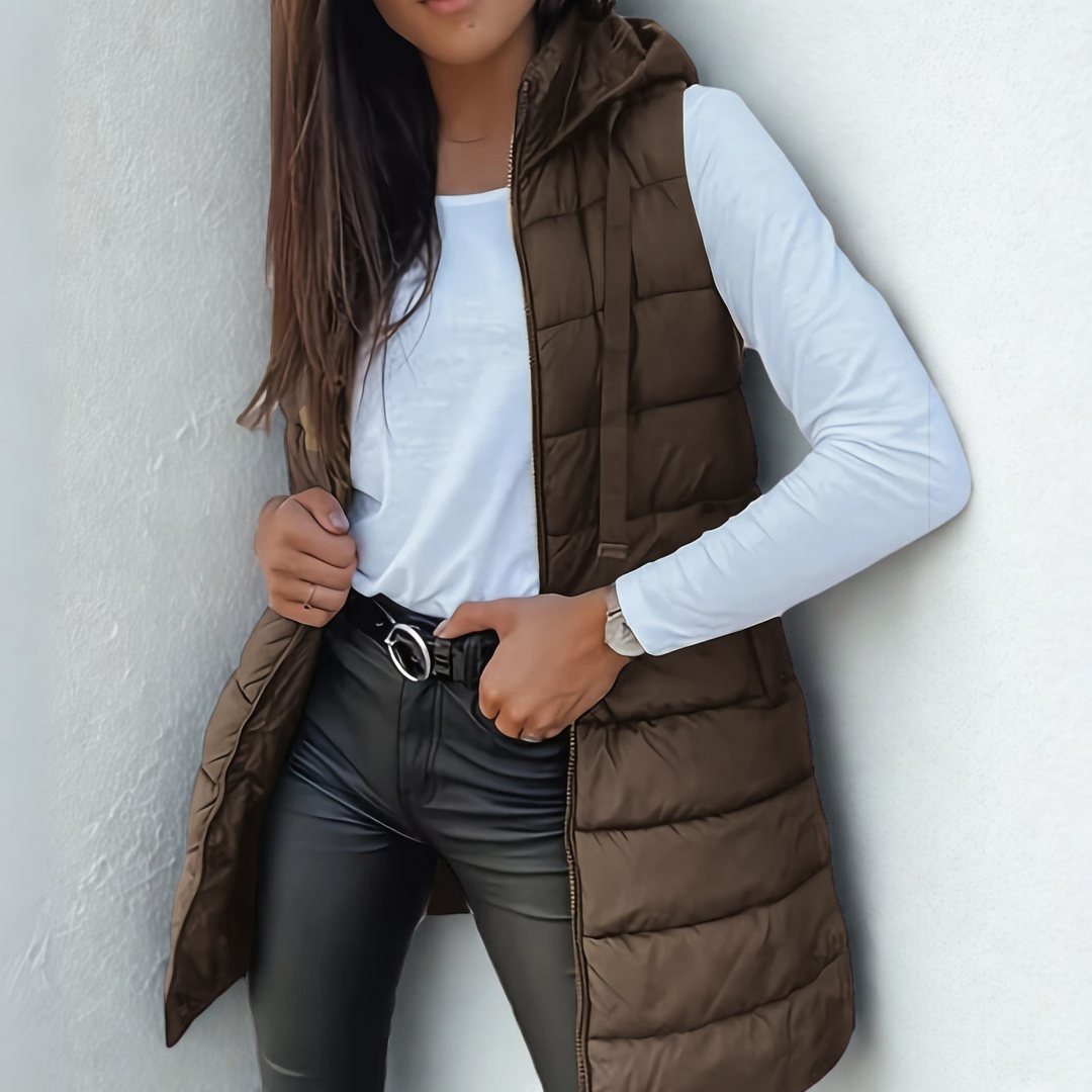 Women's Sleeveless Puffer Vest with Hood - photo 7