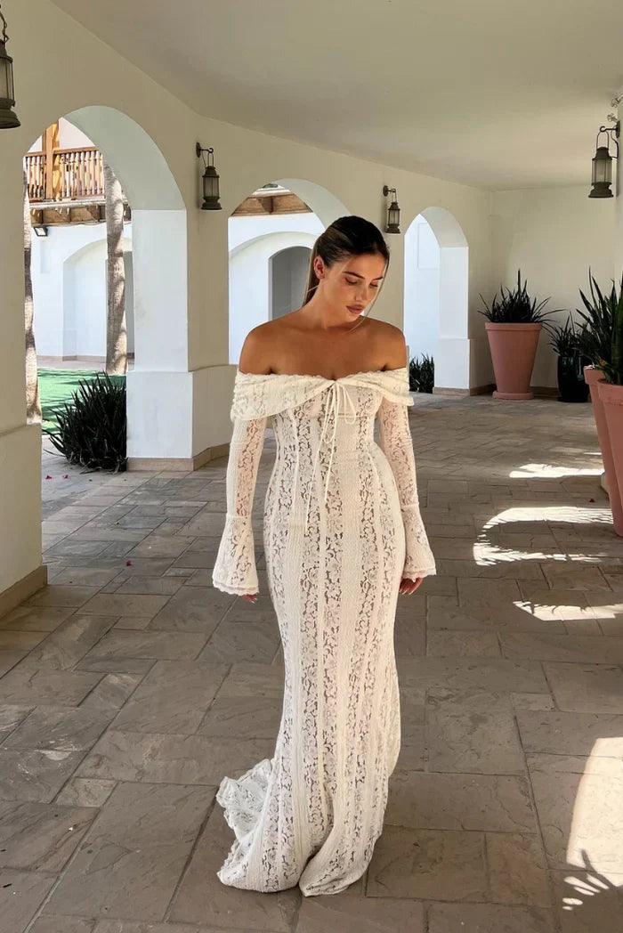 Women's Georgetta Elegant Lace Off Shoulder Maxi Dress - photo 2