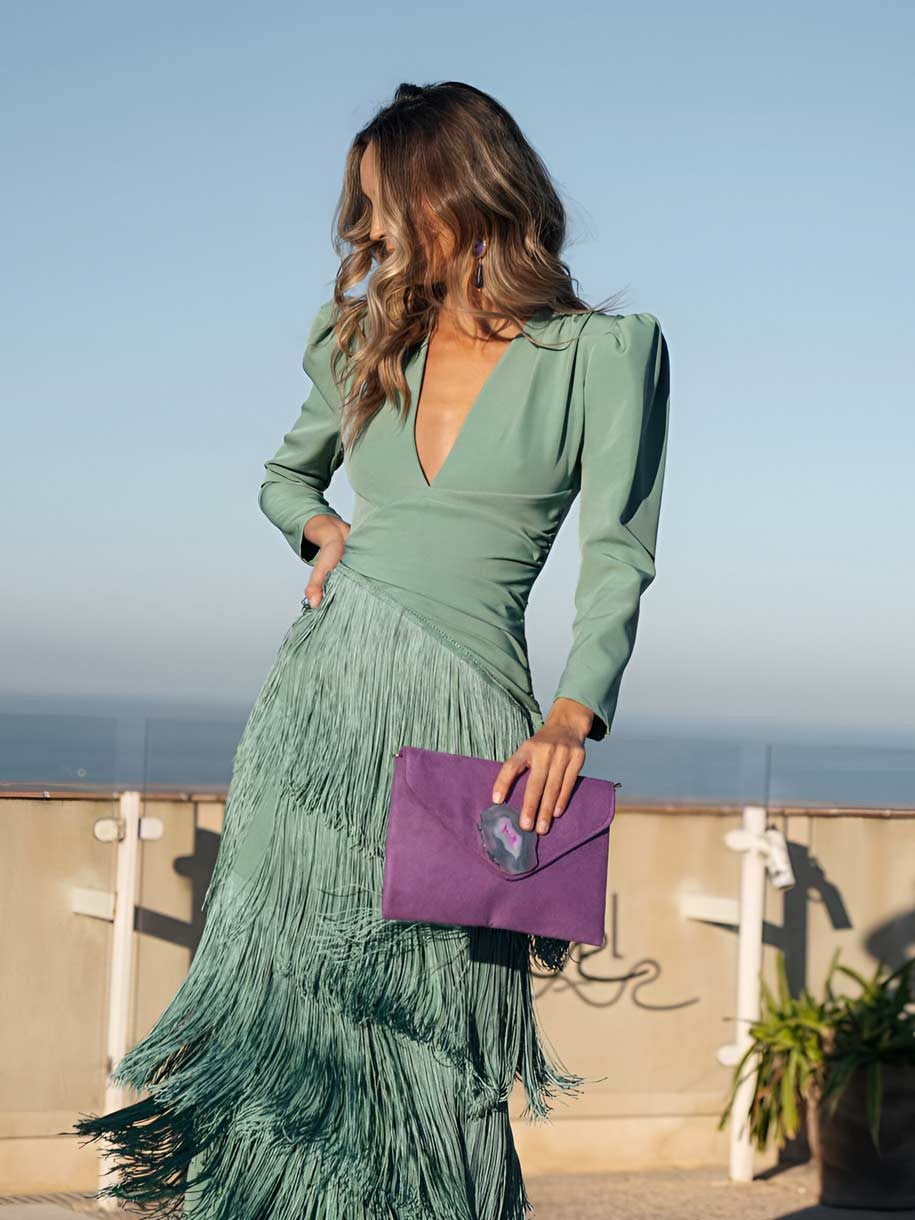 Women's Maxi Dress with Decorative Fringe - photo 8