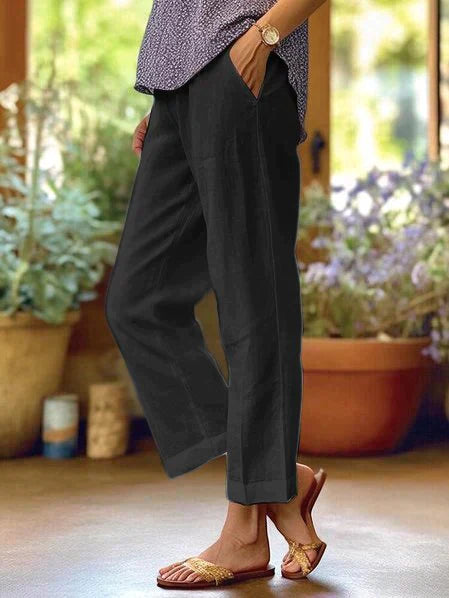 Pantaloni ușori din in, pentru vară