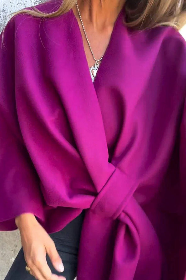Libuse - Women's Draped Cape with Open Front