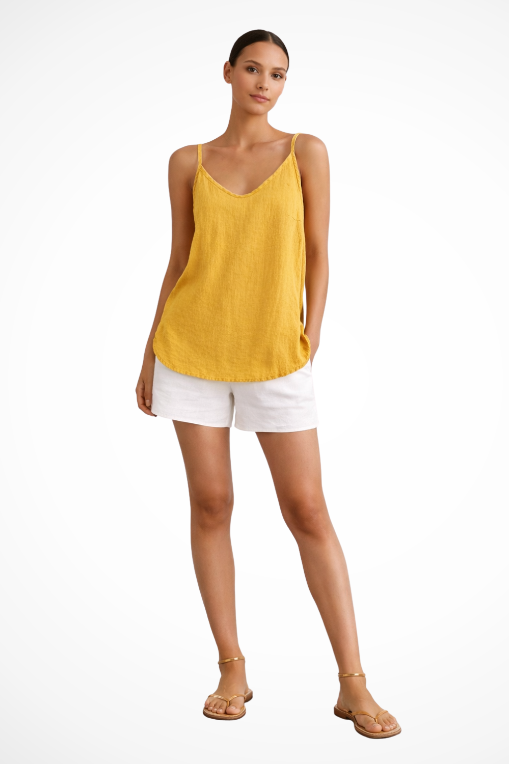 Women's Linen Spaghetti Strap Top Summer - photo 3