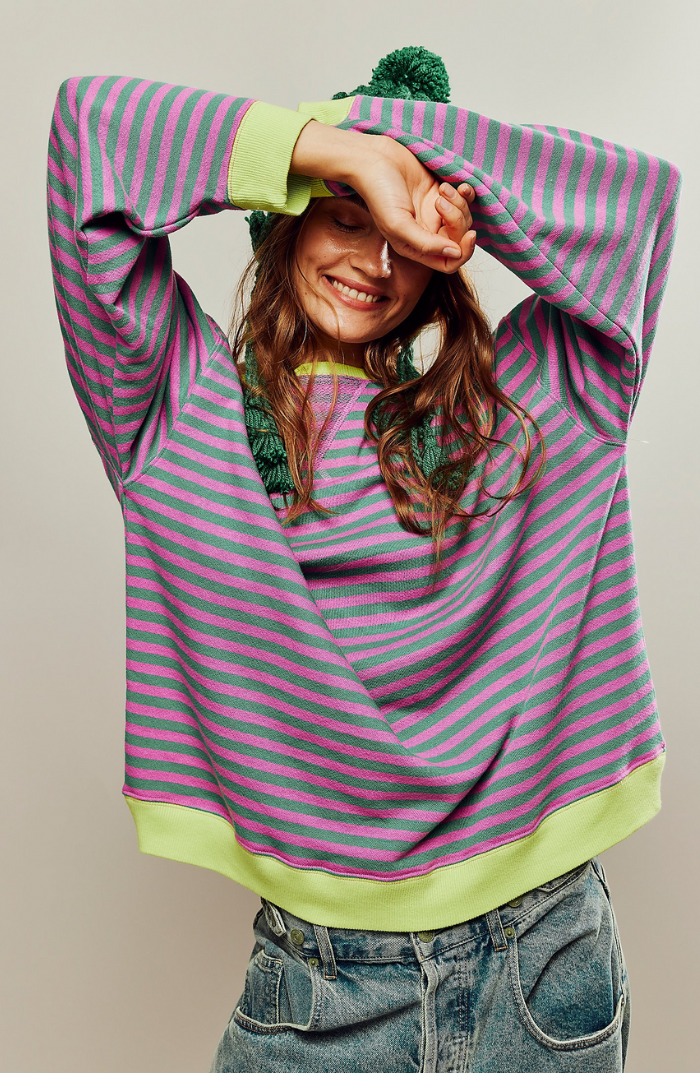 Striped Oversized Sweater for Women - photo 1