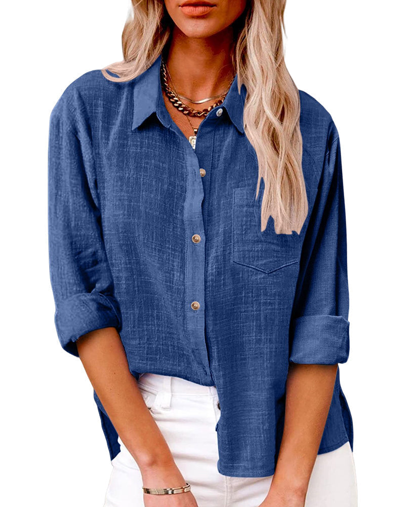 Women's Oversized Shirt with Chest Pocket