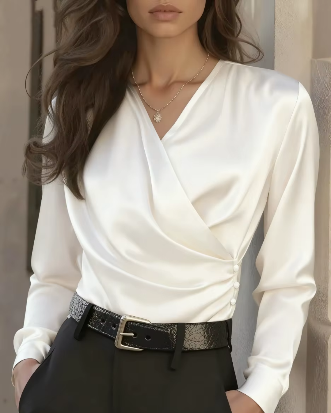 Olivia - Women's elegant wrap blouse for office and leisure - photo 6