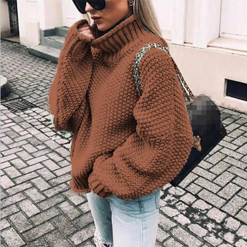 Bella - Maglione dolcevita a maglia grossa da donna