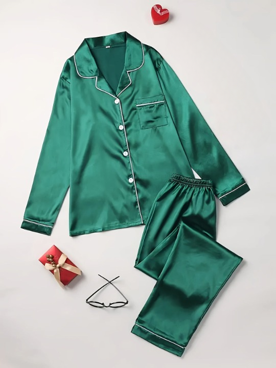 Luxurious Silk Two-Piece Sleepwear Set - Casual Comfort - photo 3