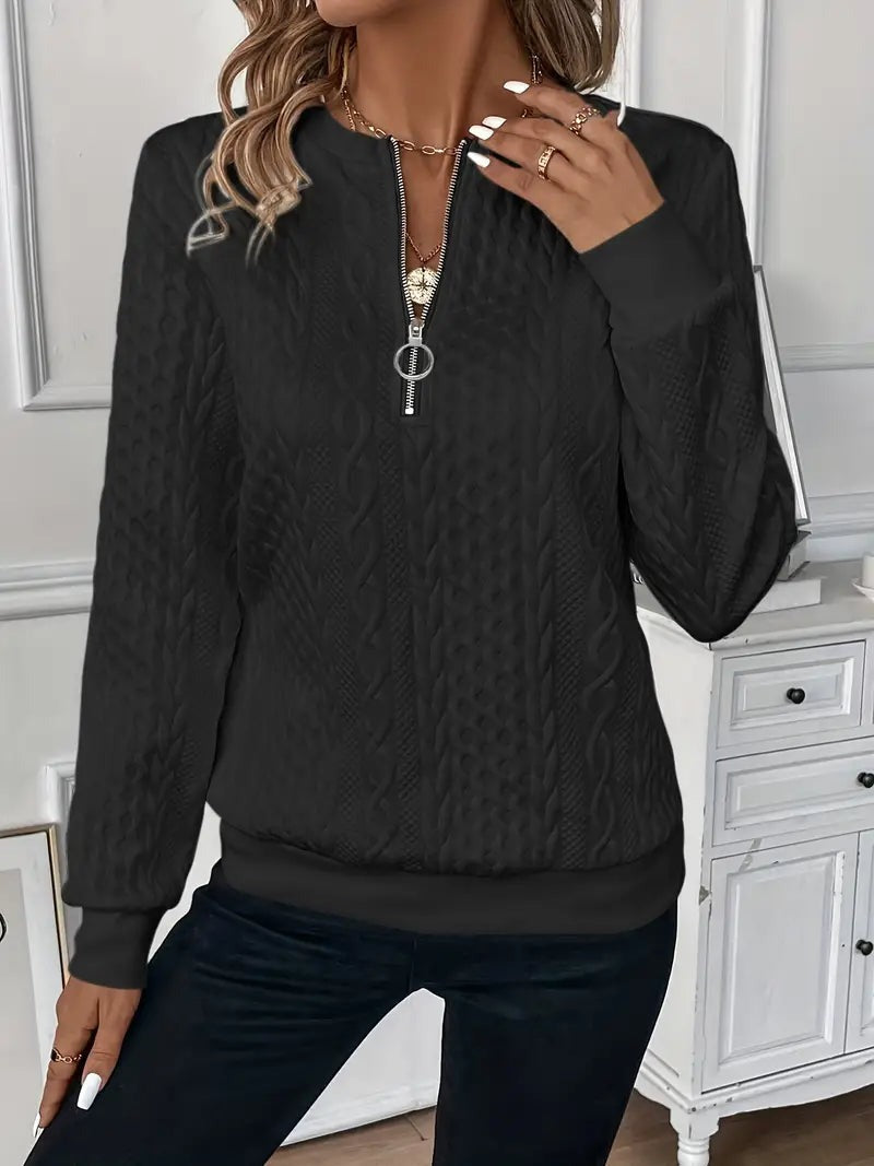 Women's Zippered Sweater with Stylish Design - photo 14