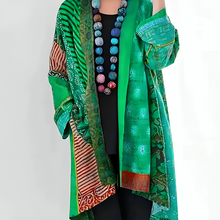 Women's Boho Patchwork Cardigan for Autumn Layering - photo 4