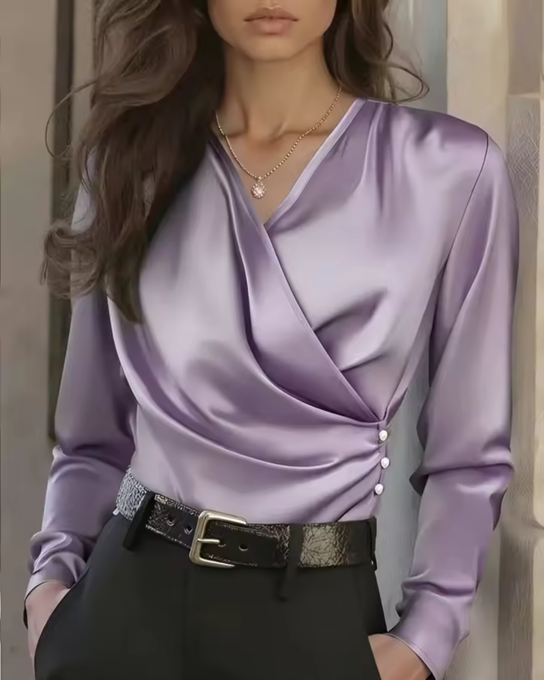 Olivia - Women's elegant wrap blouse for office and leisure - photo 7