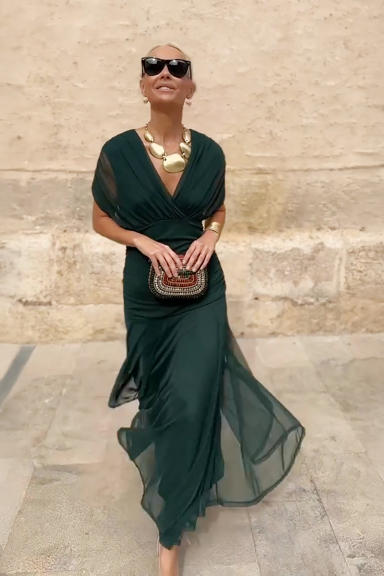 Women's Chiffon V-Neck Maxi Dress - photo 2