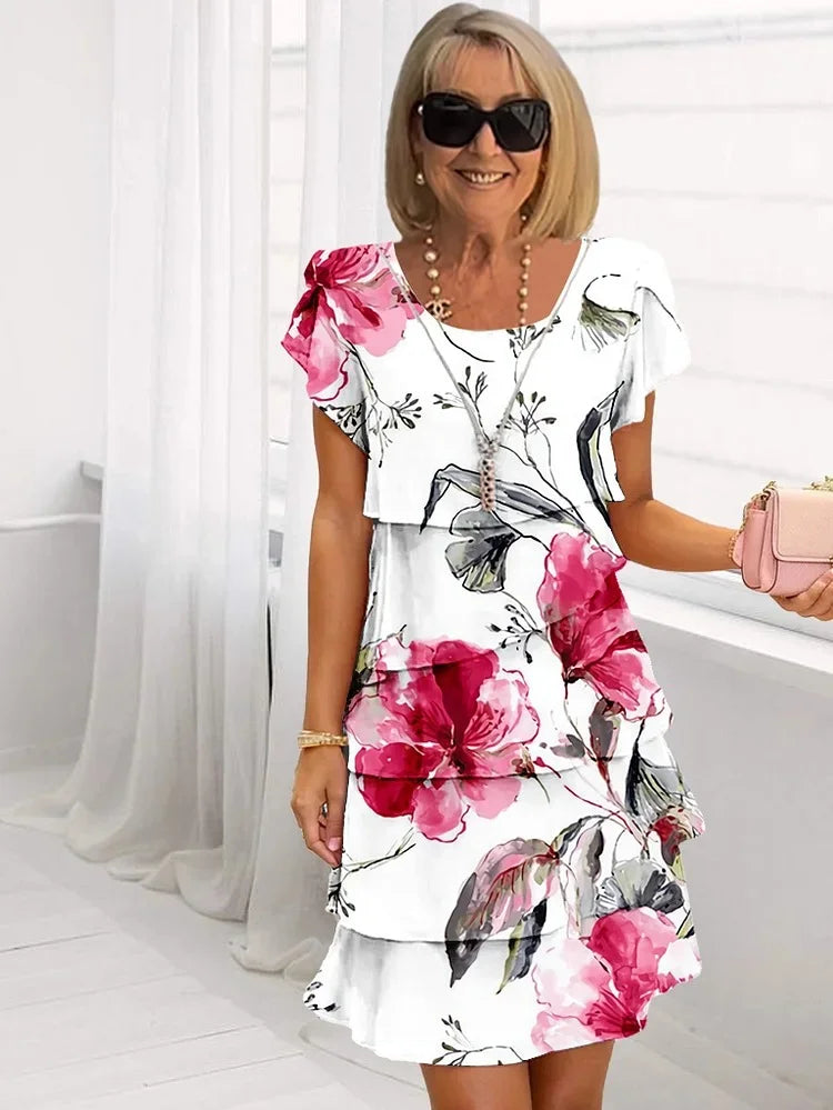Chic Ruffled Floral Midi Dress - photo 1