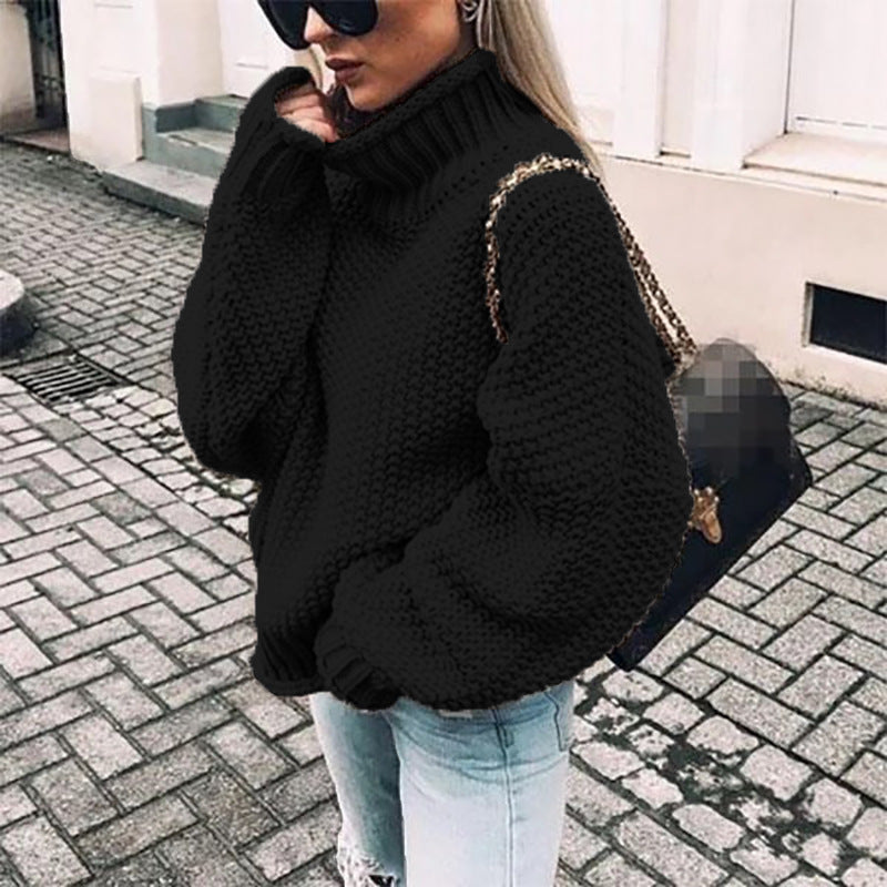 Bella - Women's Chunky Knit Turtleneck Sweater - photo 1