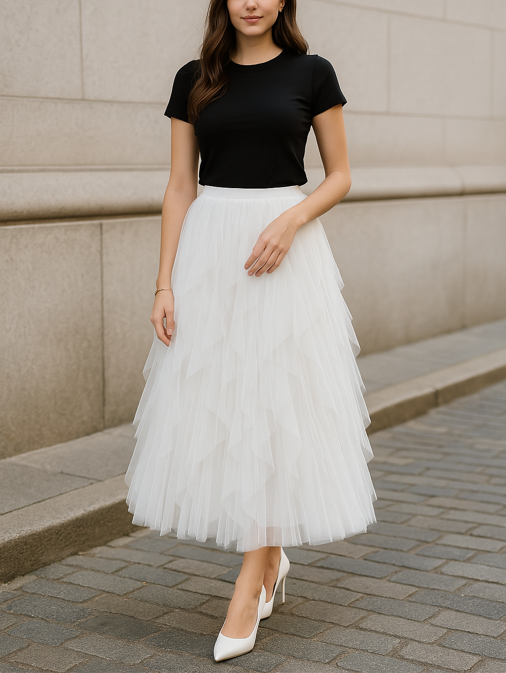Women's Layered Tulle Midi Skirt - photo 2