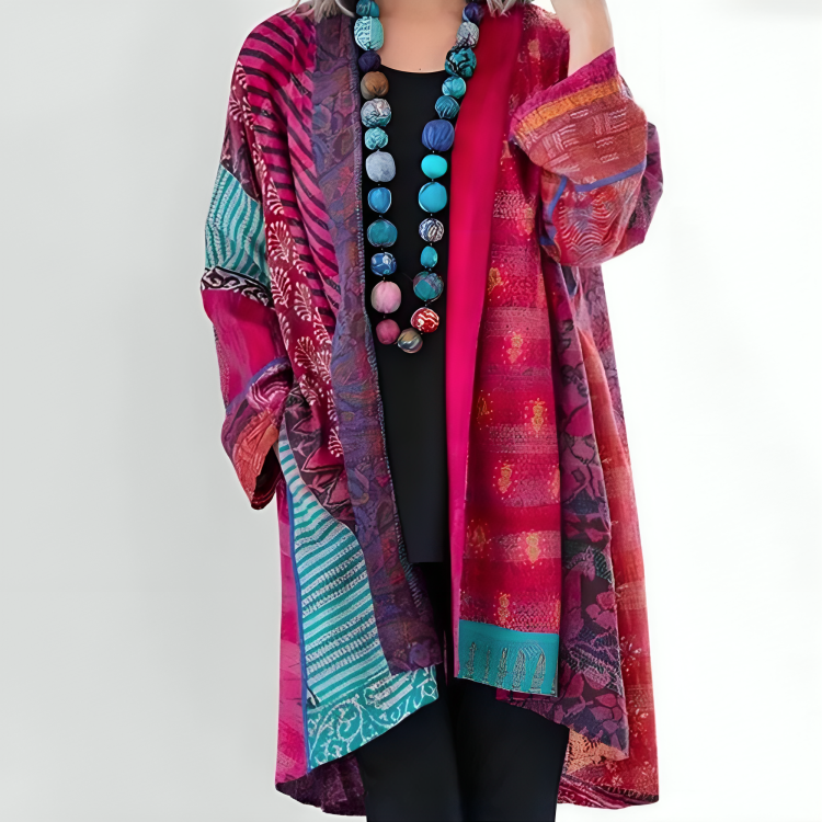Women's Boho Patchwork Cardigan for Autumn Layering - photo 2