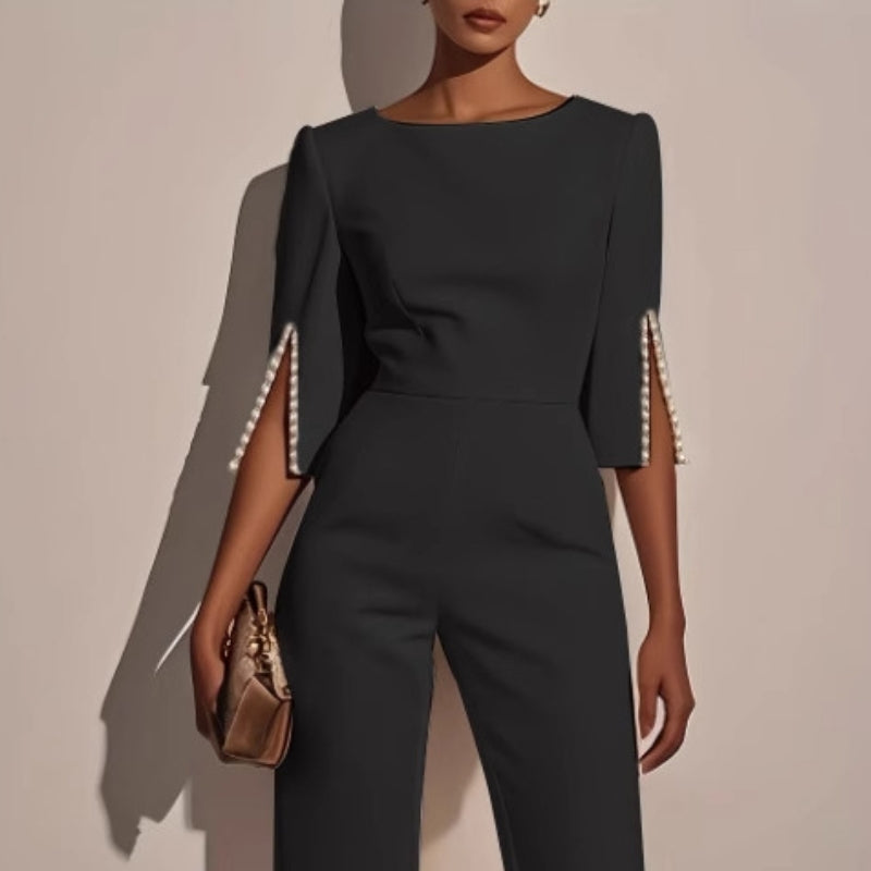 Wide Leg Pearl Detail Jumpsuit for Women - photo 3