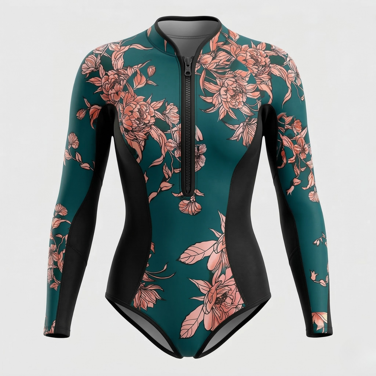 Women's Long Sleeve Tropical Surf Suit with UV Protection - photo 5