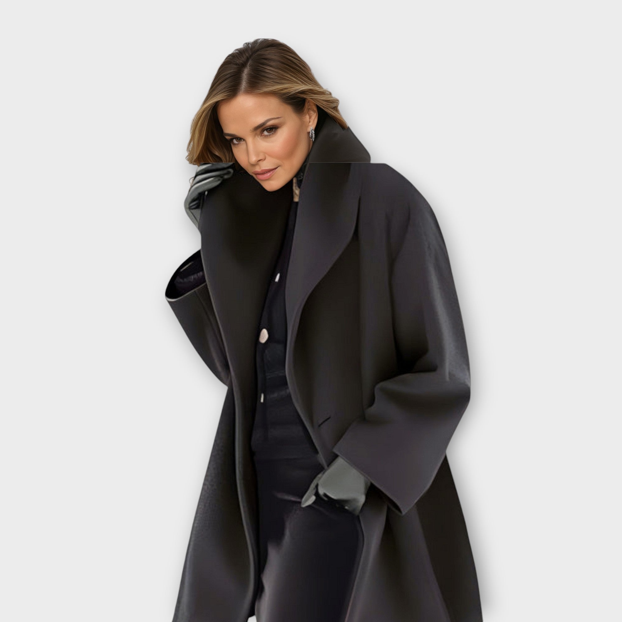 Womens Elegant Oversized Winter Coat with Timeless Style and Comfort - photo 2