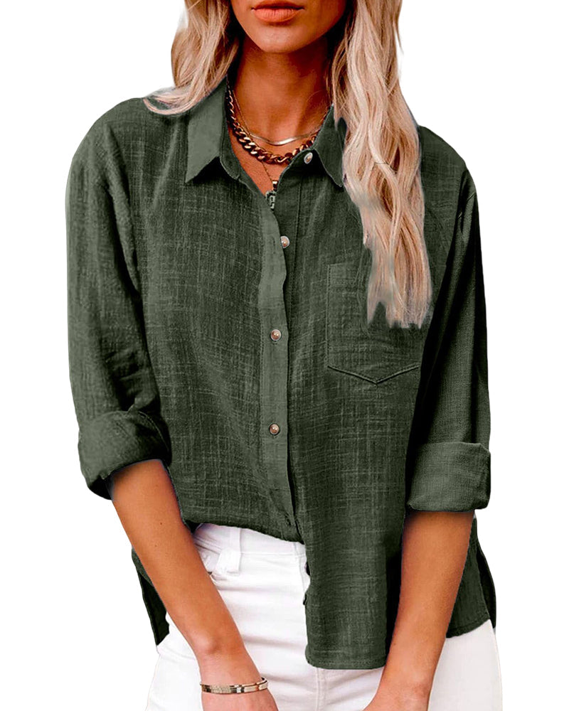 Women's Oversized Shirt with Chest Pocket