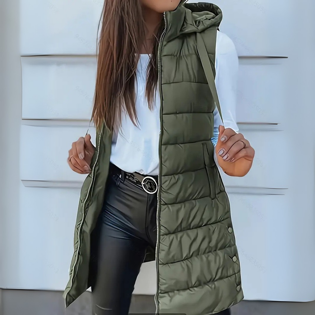 Women's Sleeveless Puffer Vest with Hood - photo 4