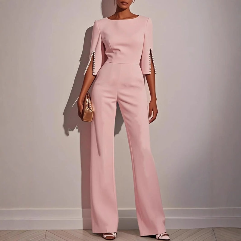 Wide Leg Pearl Detail Jumpsuit for Women - photo 6