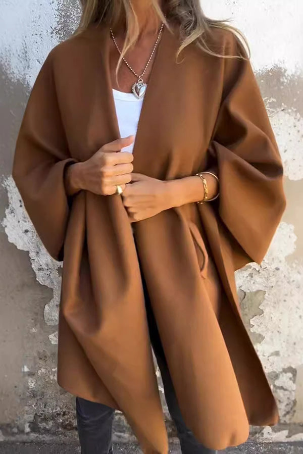 Libuse - Women's Draped Cape with Open Front