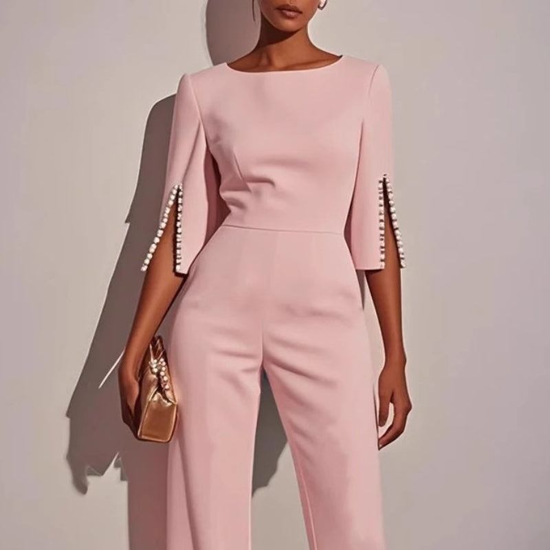 Wide Leg Pearl Detail Jumpsuit for Women - photo 2